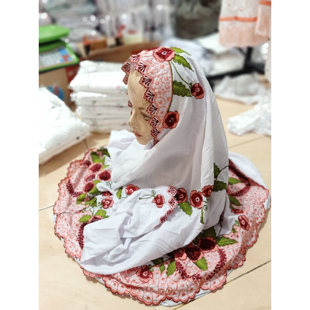 MUKENAH POLINO BORDIR TEBAL MUKENAH POLINO DEWASA MUKENAH POLINO BORDIR