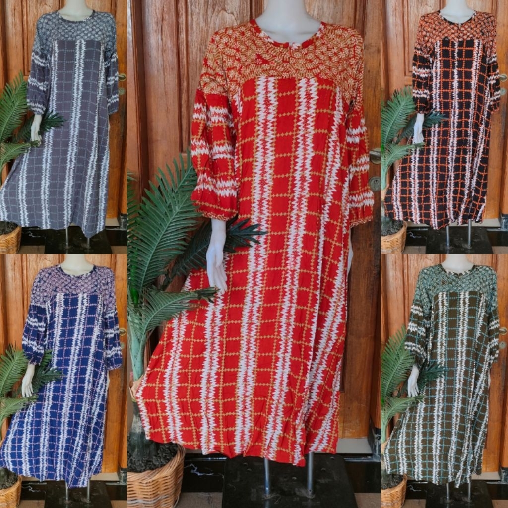 DASTER PUTRI DIANA SEKDRES SANTI LENGAN 3/4 MODEL PANJANG UKURAN L ORIGINAL BATIK PEKALONGAN