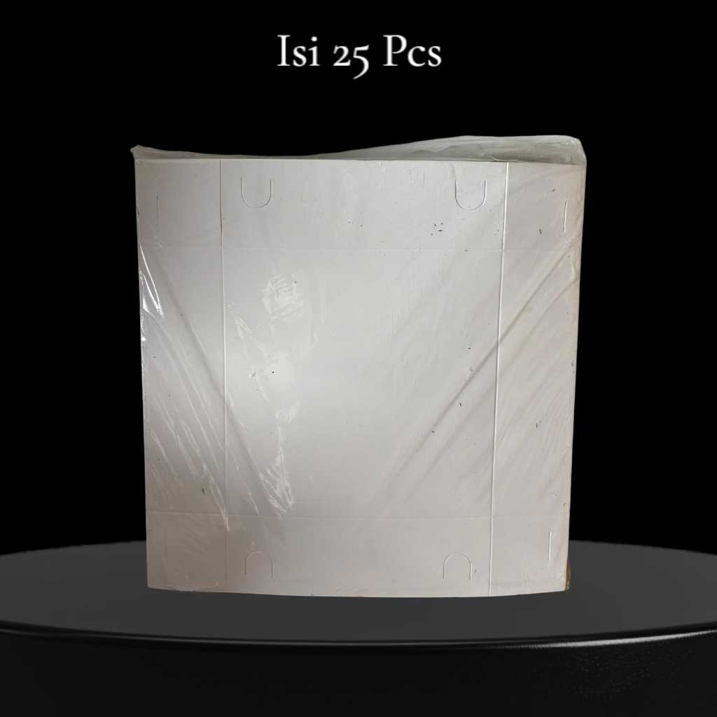 Box Kotak Nasi Polos Putih 20x20 Dus Kue Tebal + Plastik Mika 5 Sekat
