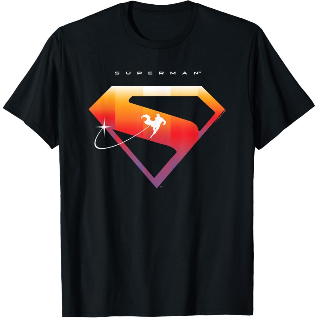 Amber's Baju Kaos Anak dan Dewasa 24s Superman (2025) Flying Silhouette S-Shield Emblem T-Shirt