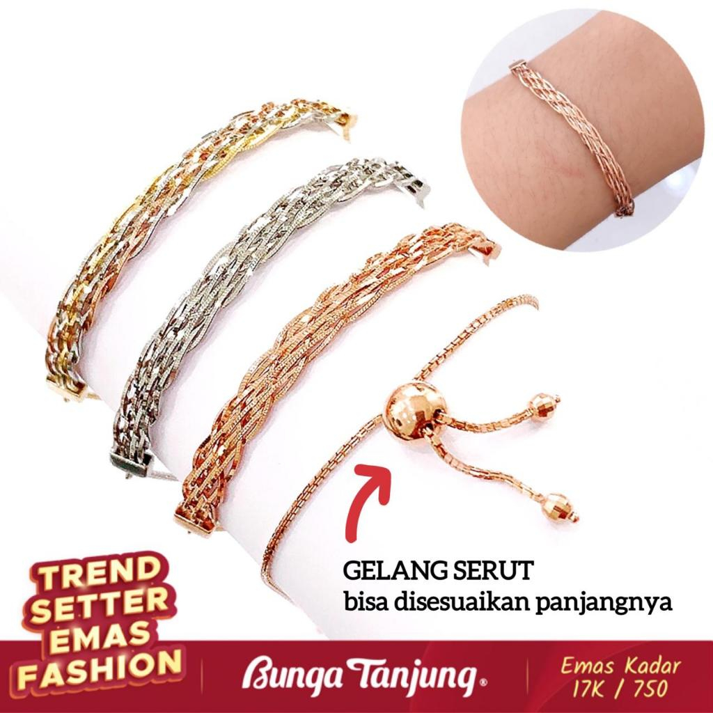 GELANG CHOKER SERUT - EMAS 17K - BUNGA TANJUNG GOLD