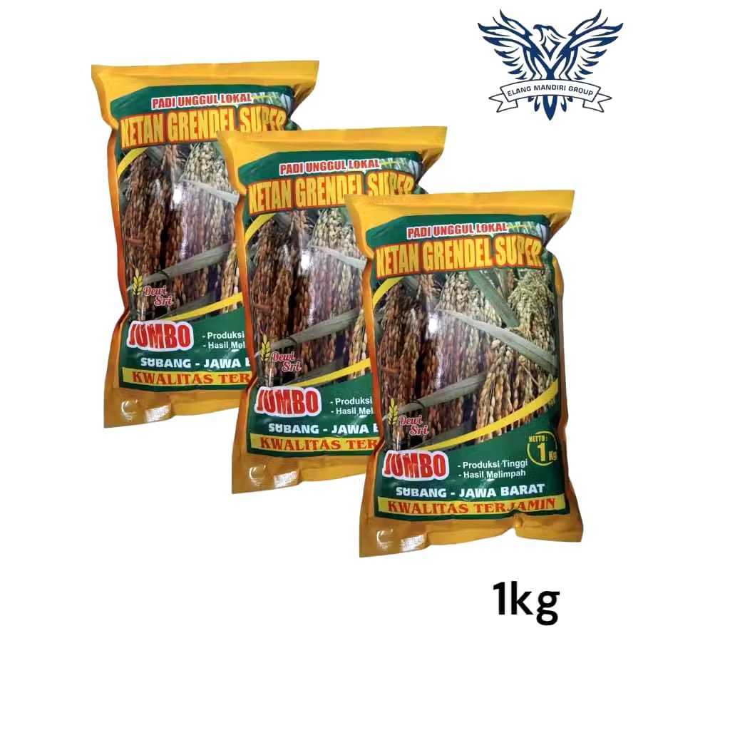 Ketan Grendel Benih super 1kg Benih Padi Ketan putih