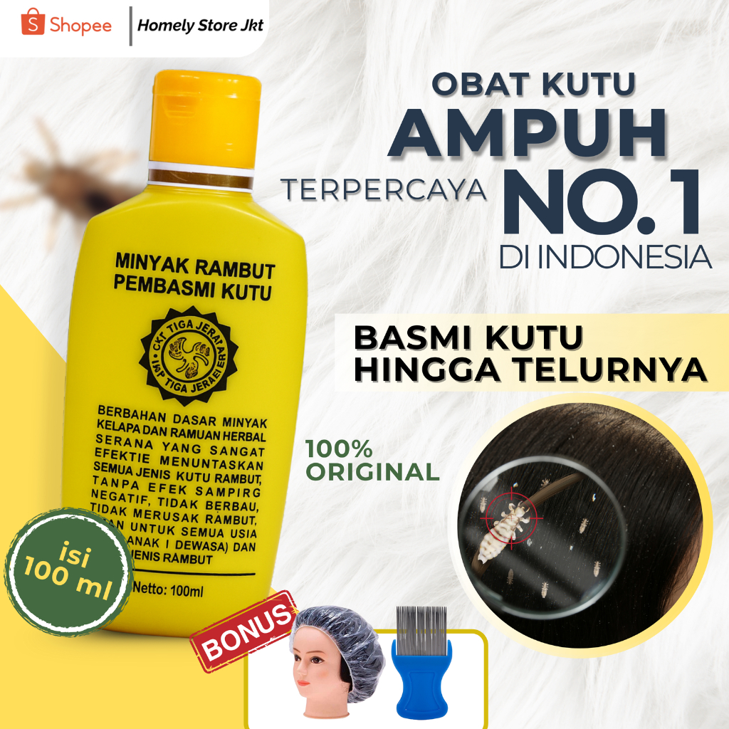 Babyyassa - Minyak Kutu Rambut Cap 3 Jempol - Obat Kutu Rambut & Telur Kutu Paling Ampuh