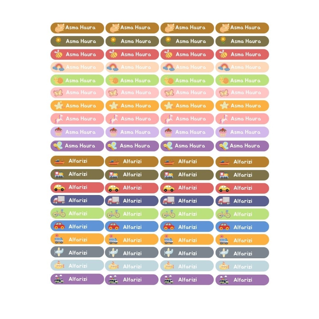 

STIKER NAMA PENSIL DAN BUKU