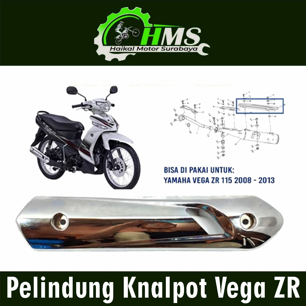 Pelindung Knalpot Vega ZR (Besi) - Cover Penutup Tameng Kenalpot Yamaha Vega ZR 115