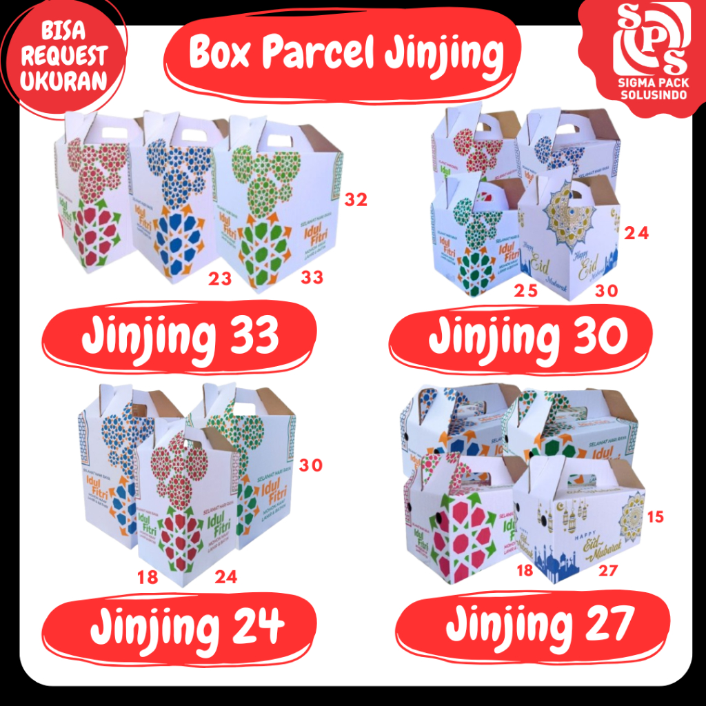 

Box Jinjing 33x23x32 / 30x25x24 / 27x18x15 / 24x18x30 Gable Box Idul fitri Kardus Jinjing 24 27 30 33 Lebaran