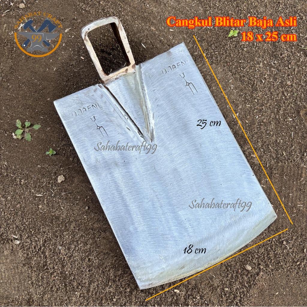 Cangkul Tanah Baja Asli Kualitas Terbaik - Cangkul pacul sawah model kotak Ukuran 18 cm cangkul Jawa