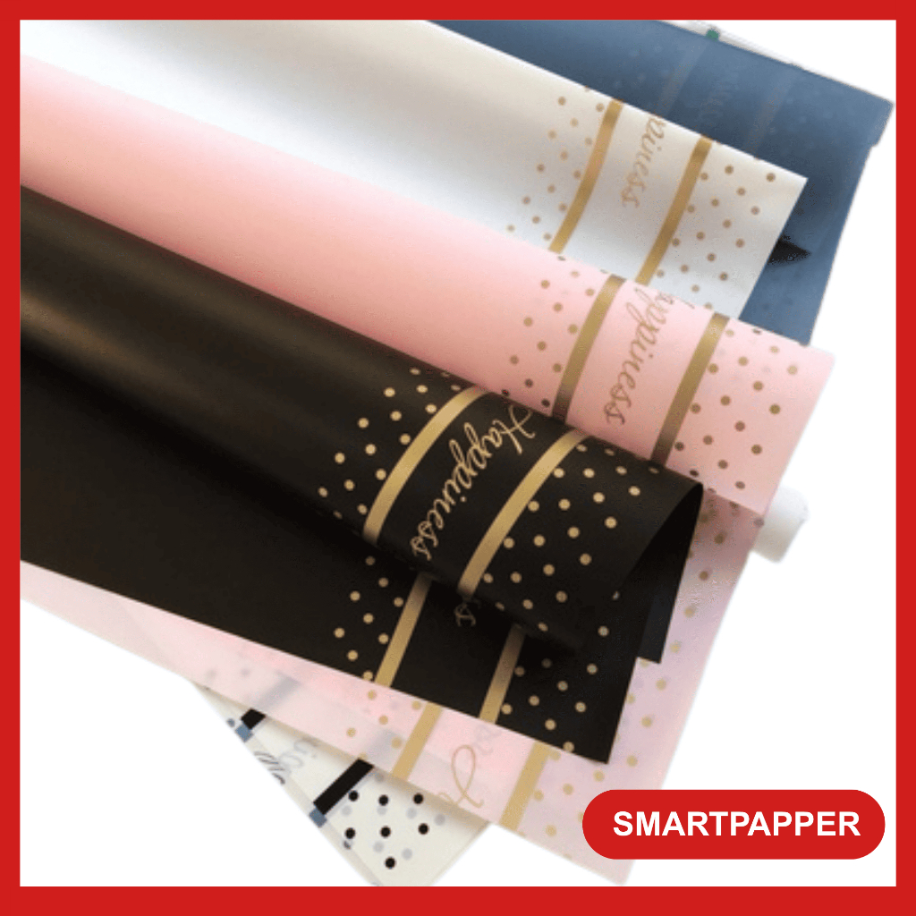 

Kertas Buket Bunga PLASTIK Kertas Cellophane Buket Kertas Bunga Paper Flower Wrapping Happiness KB119