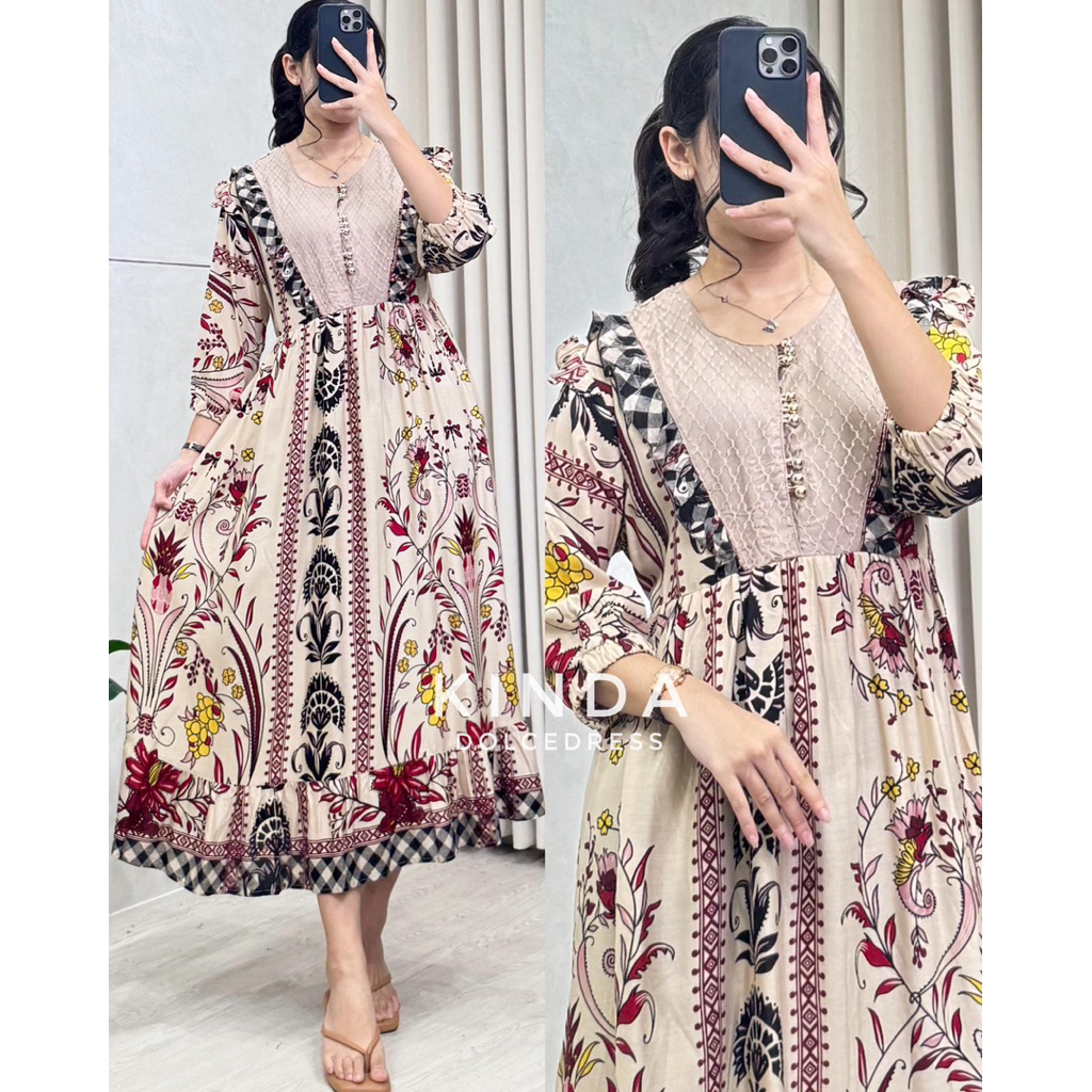 Daster Arab DOLCE KINDA Midi Dress Rayon Bumil Busui nyaman