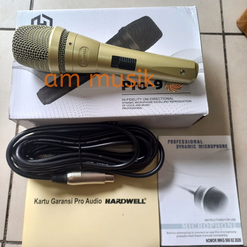 MIC KABEL HARDWELL PRO-9 MICROPHONE KARAOKE HARDWELL PRO 9