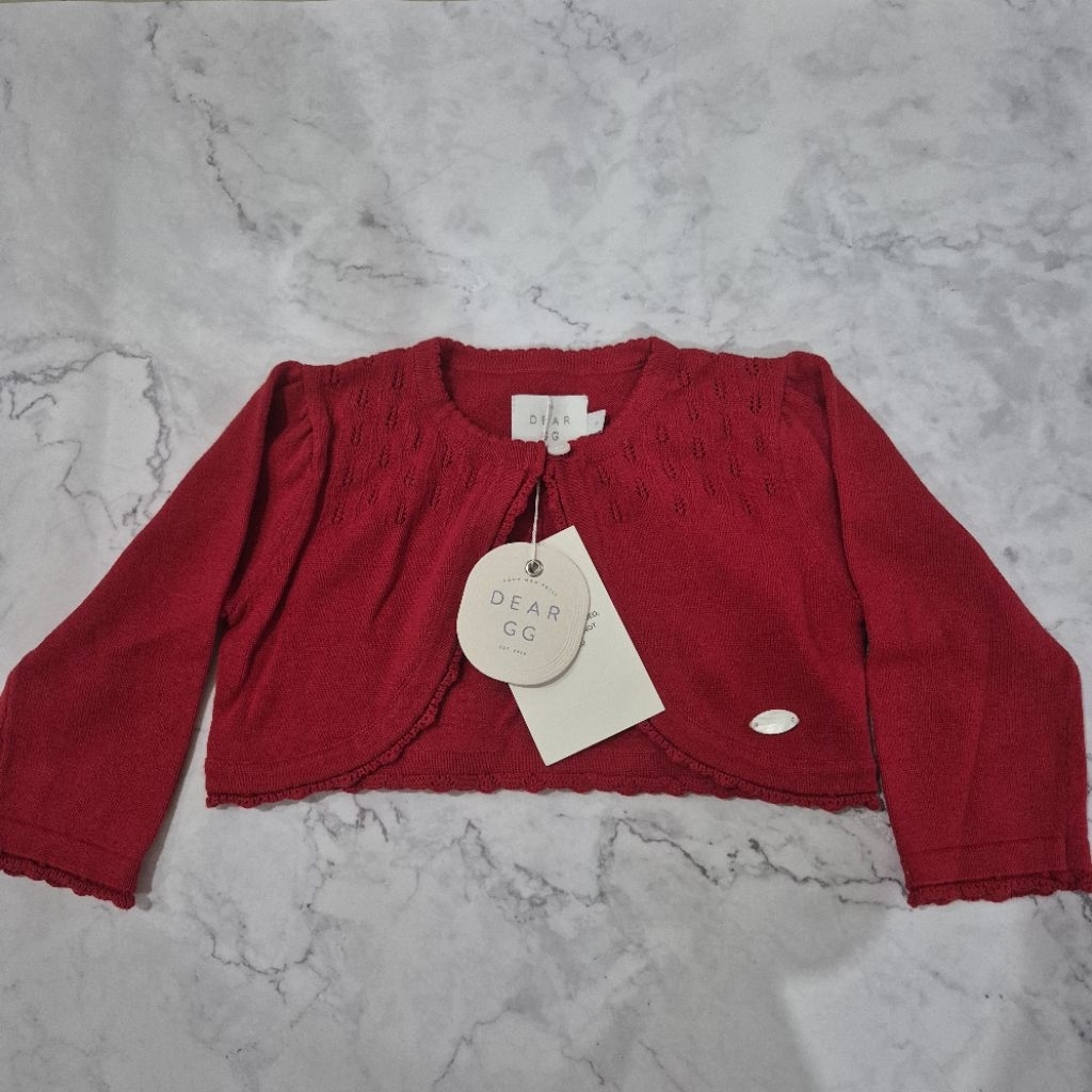 DEAR GG Cropped cardigan in berry red cardi bayi perempuan
