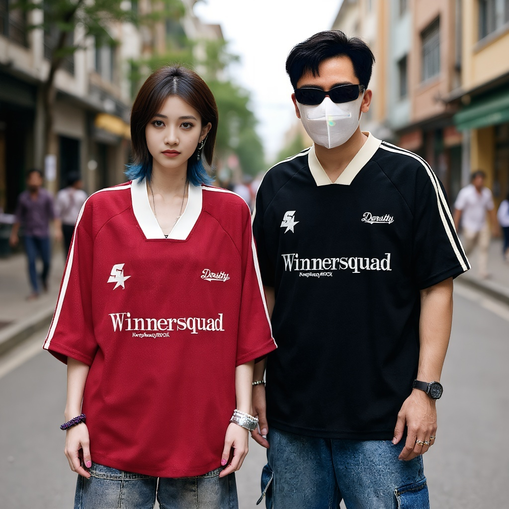 X-Gent Kaos Couple Unisex pria/wanita Import Original Premium Oversize V Neck Winnersquad – Baju Pas