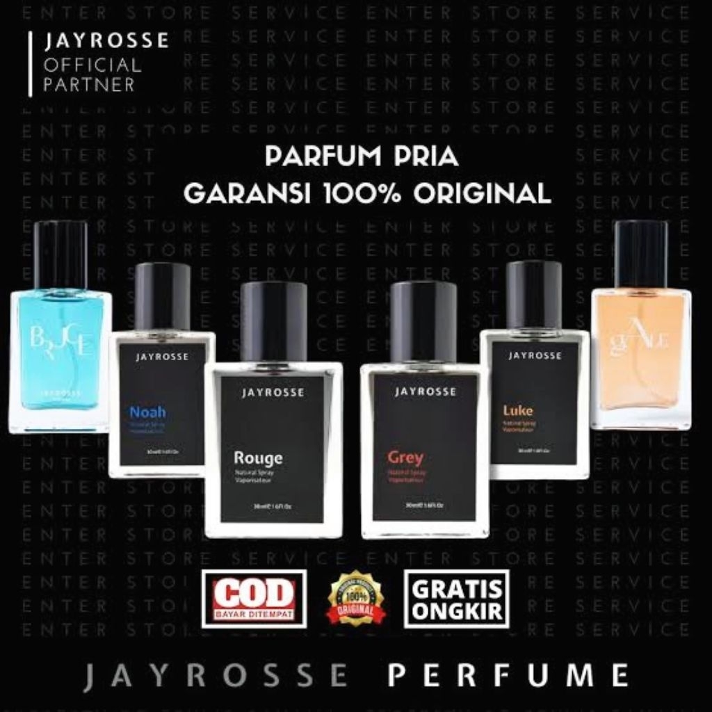 Beli 1 Dapat 2 Parfum Jayrosse Grey Noah Rouge Luke Bluce Gale Original 100ml Eau de Parfume Unisex 