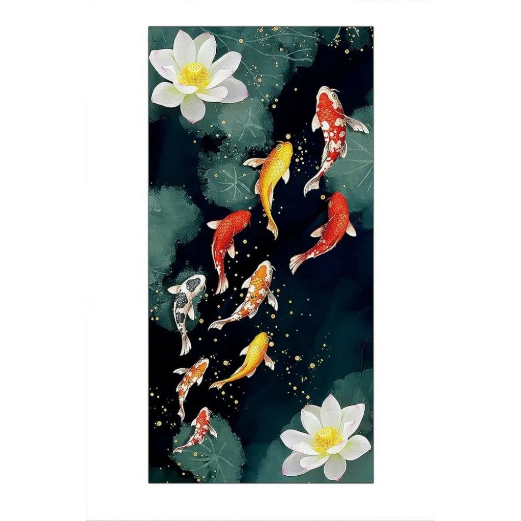 lukisan ikan koi fengsui aesthetic