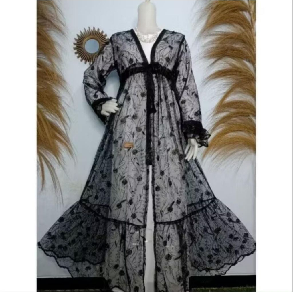 OUTER TILLE Cardigan Long Outer Brokat Tile