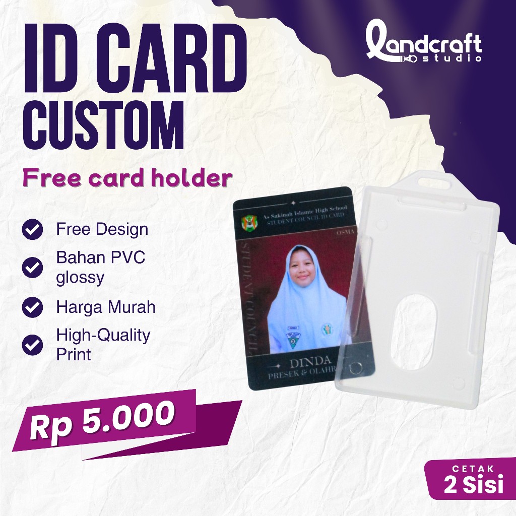 

Custom Id Card 2 Sisi/ Bisa Satuan / Harga Termurah Kualitas Mantap