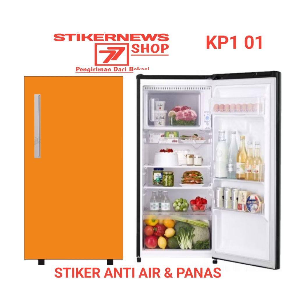 STIKER KULKAS 1 PINTU MOTIF WARNA POLOS