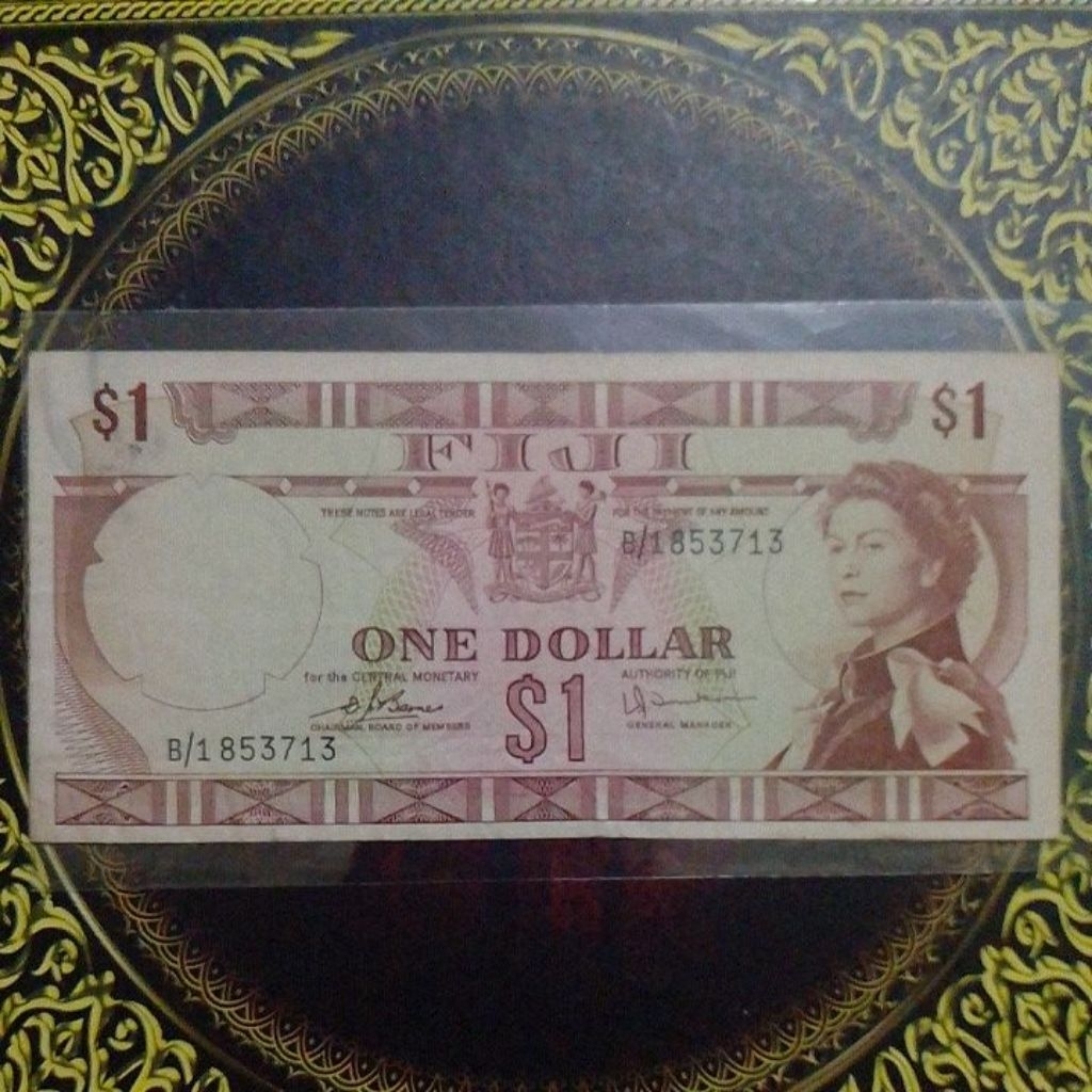 Uang Fiji 1 dollar 1968 vf