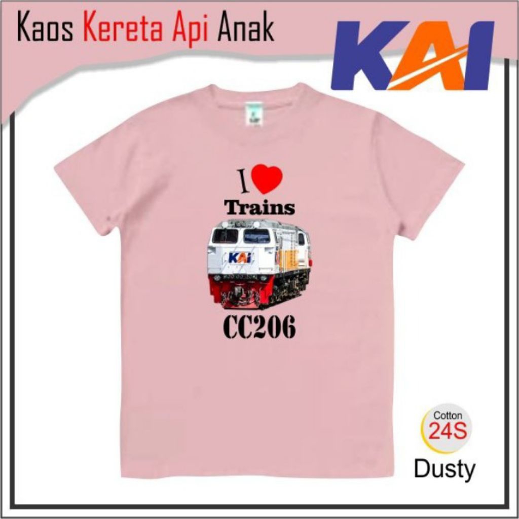 Kaos atasan anak motif kereta cc206