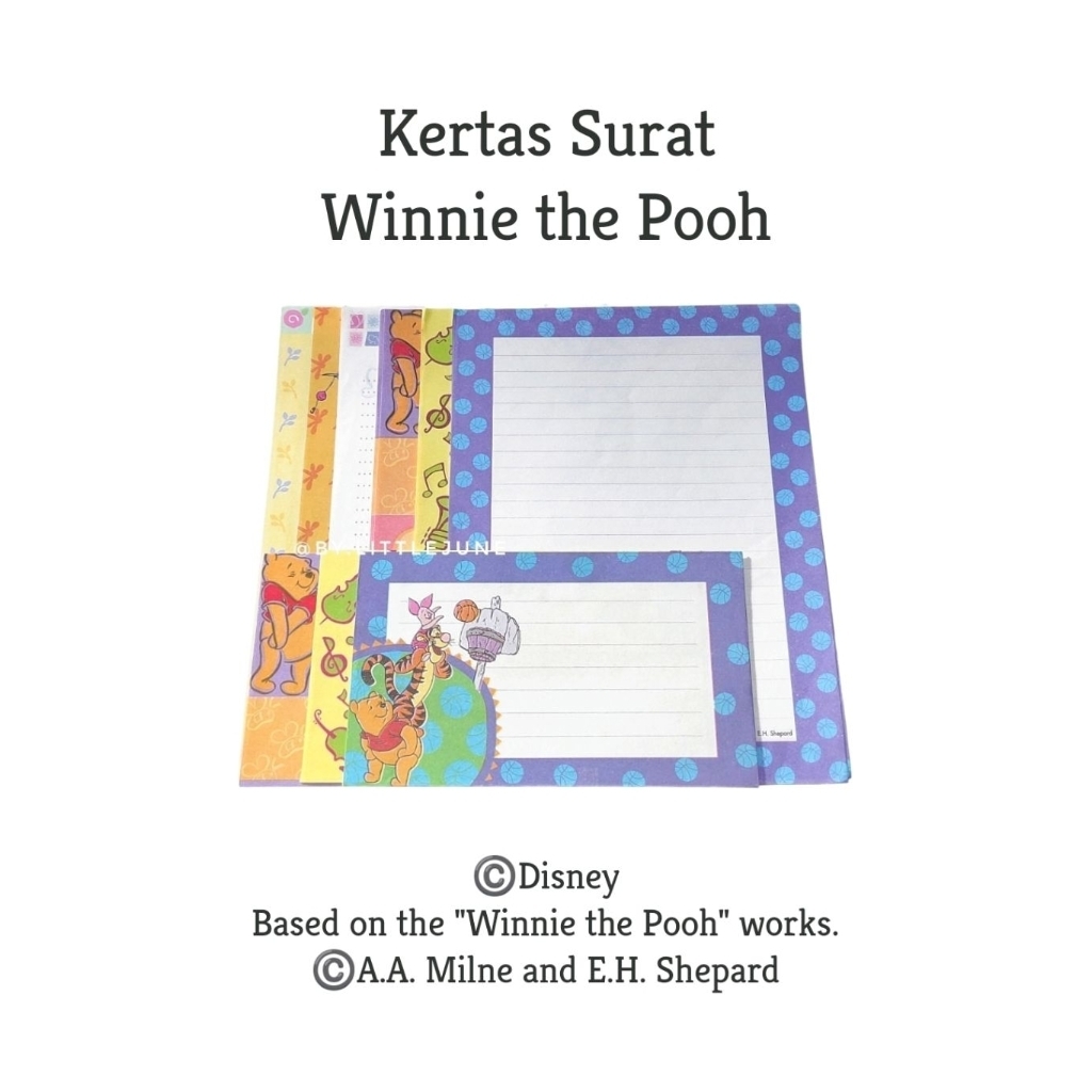 

NEW : Kertas Surat Winnie the Pooh series by ©️Disney // 1 Set Letterpad Lucu Bergaris Aesthetic Full Color / 60gsm