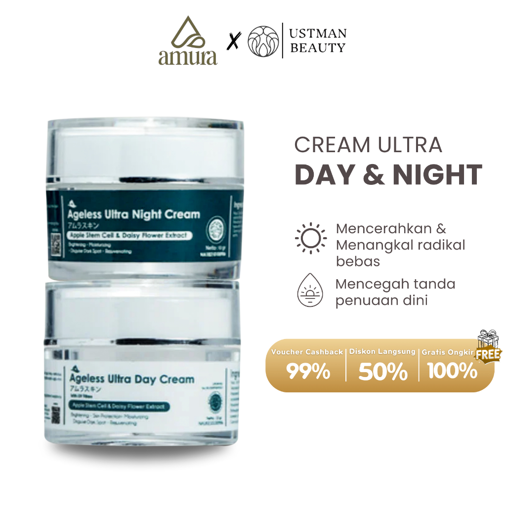 Amura Skincare dr Shindy Putri Paket Day Night Cream Siang Malam Krim Wajah Glowing SALE
