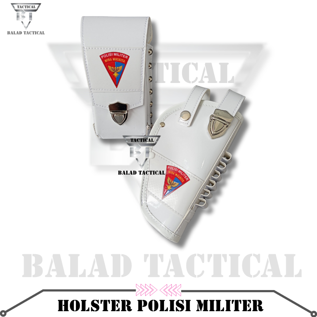 TERBARU Sarung Pistol dan Tempat Amunisi Polisi Militer "Wira Waskita" – Model Parade Putih COD