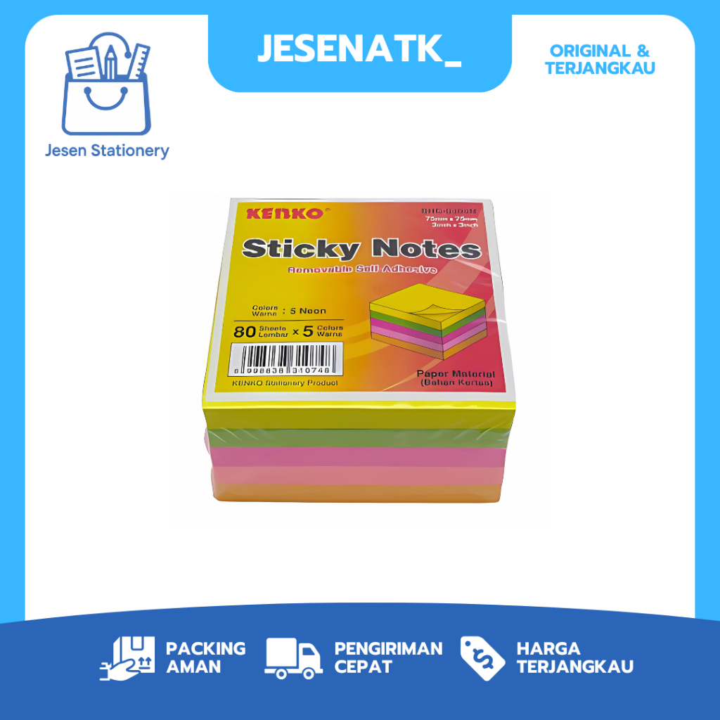 

Sticky Notes Kenko SNC 0303N Memo 654 Warna Warni 80 Lembar 5 Warna Post It