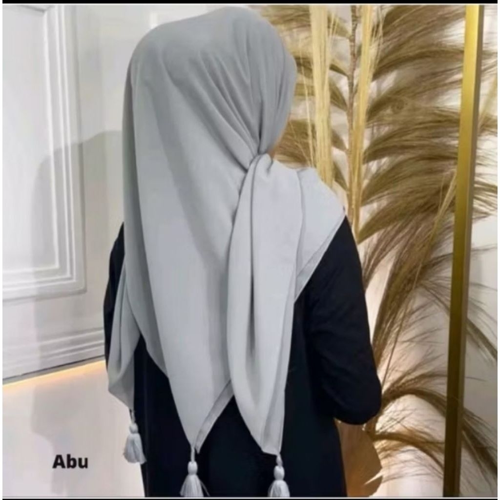 Hijab Segi Empat Paris Tassel ||Hijab Segi Empat Paris Jambul ||
