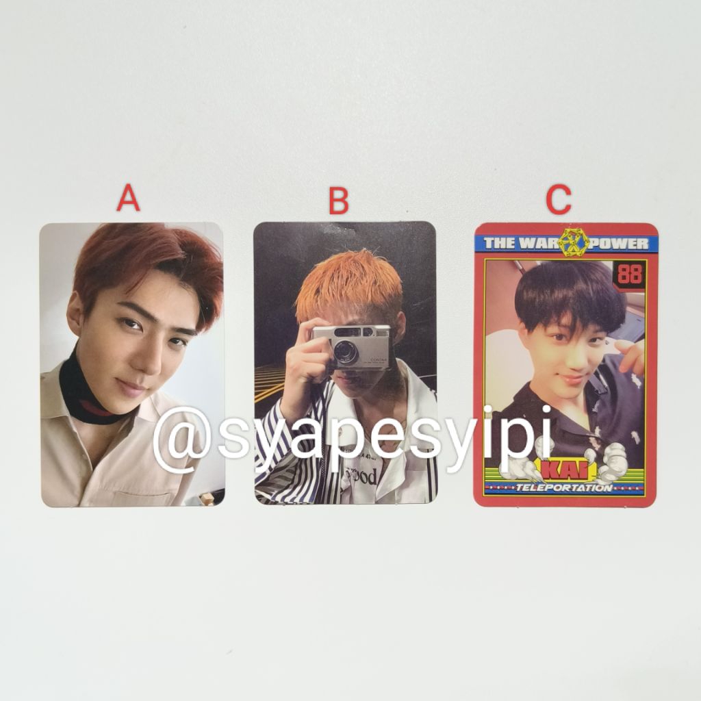 PC (Photocard) SEHUN & KAI EXO TEMPO, KOKOBOP, POWER