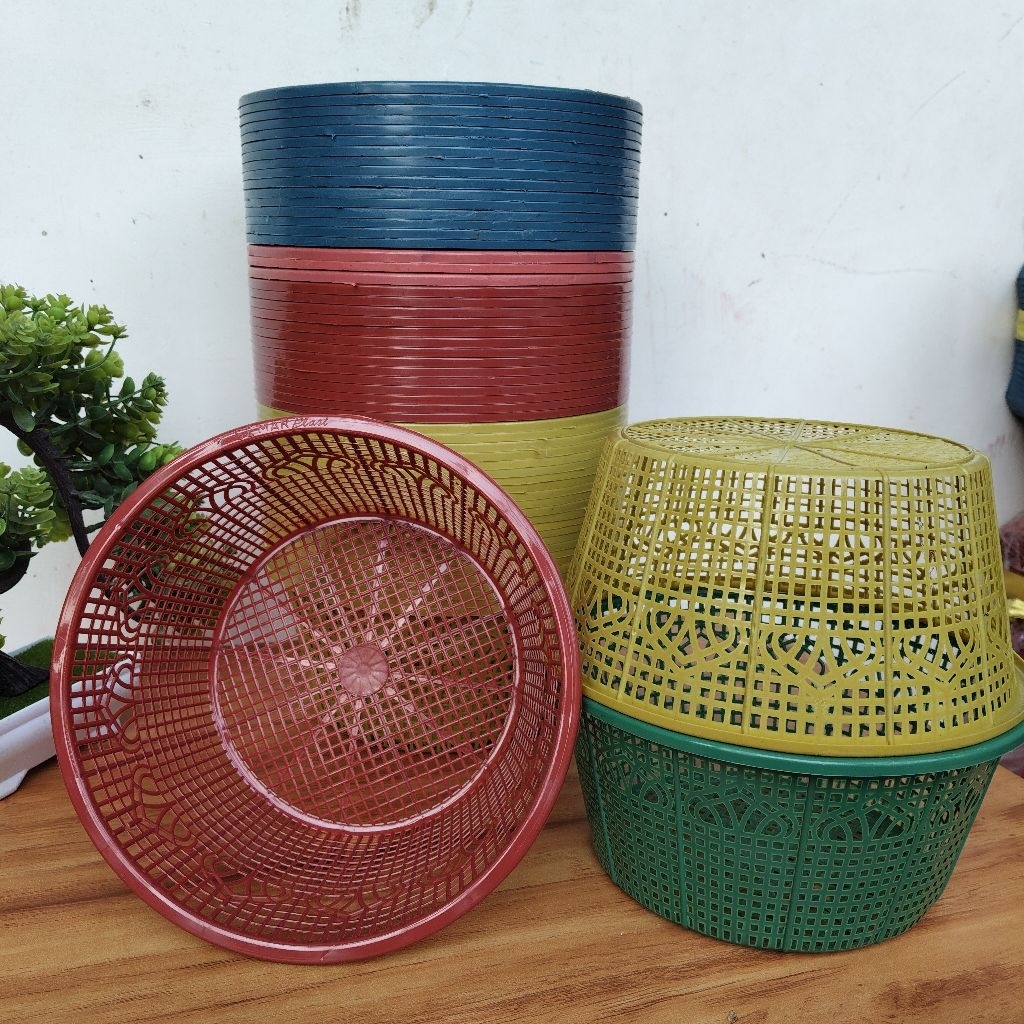 60 Pcs Wakul Ceting Besek Plastik Wadah Nasi Tempat Berkatan Tasyakuran Hajatan