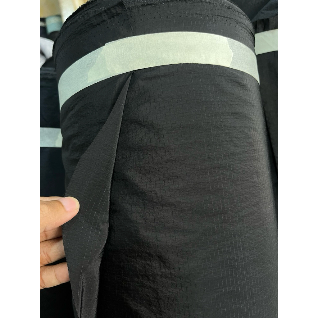 Kain Parasut Crinkle Serat Rifstok Kotak Kotak bahan jaket tas Celana pendek