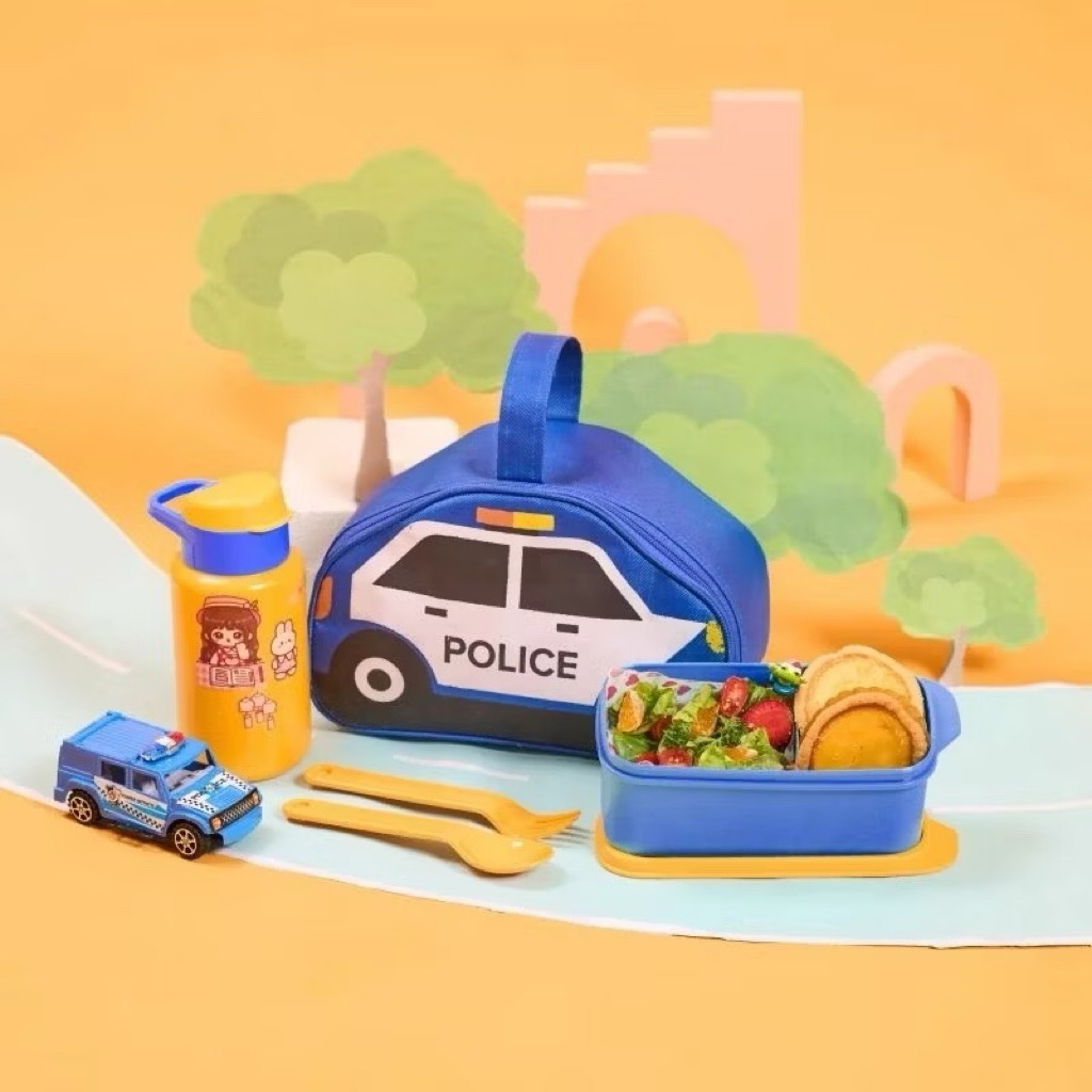 Tas Bekal Car Kotak Makan Anak Set Kotak Bekal Set Anak Cowok