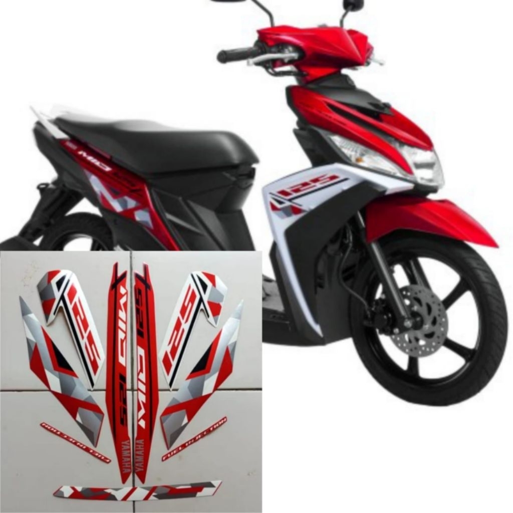 Stiker Striping Lis Body Motor Mio M3 2016 Warna Merah