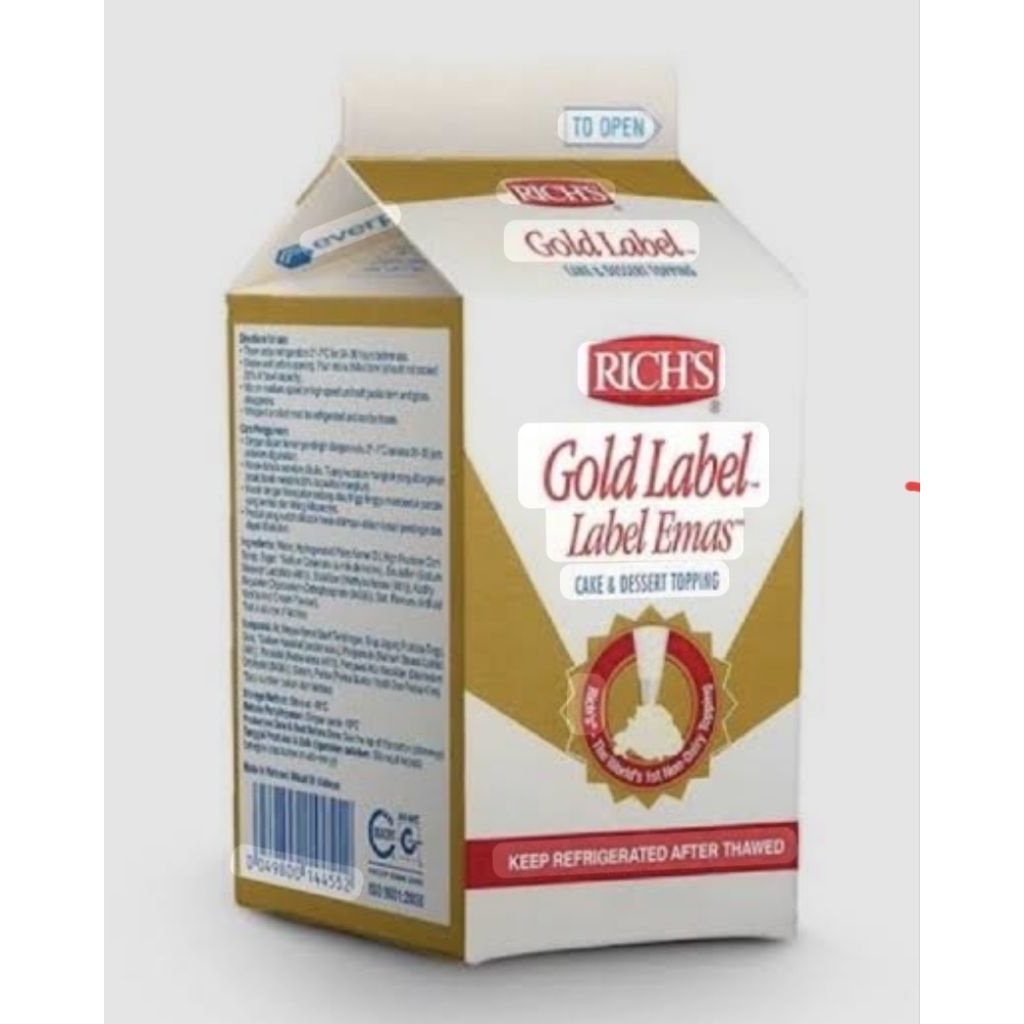 

Rich's Gold Label 500 gr - Label Emas untuk topping Kue dan Roti