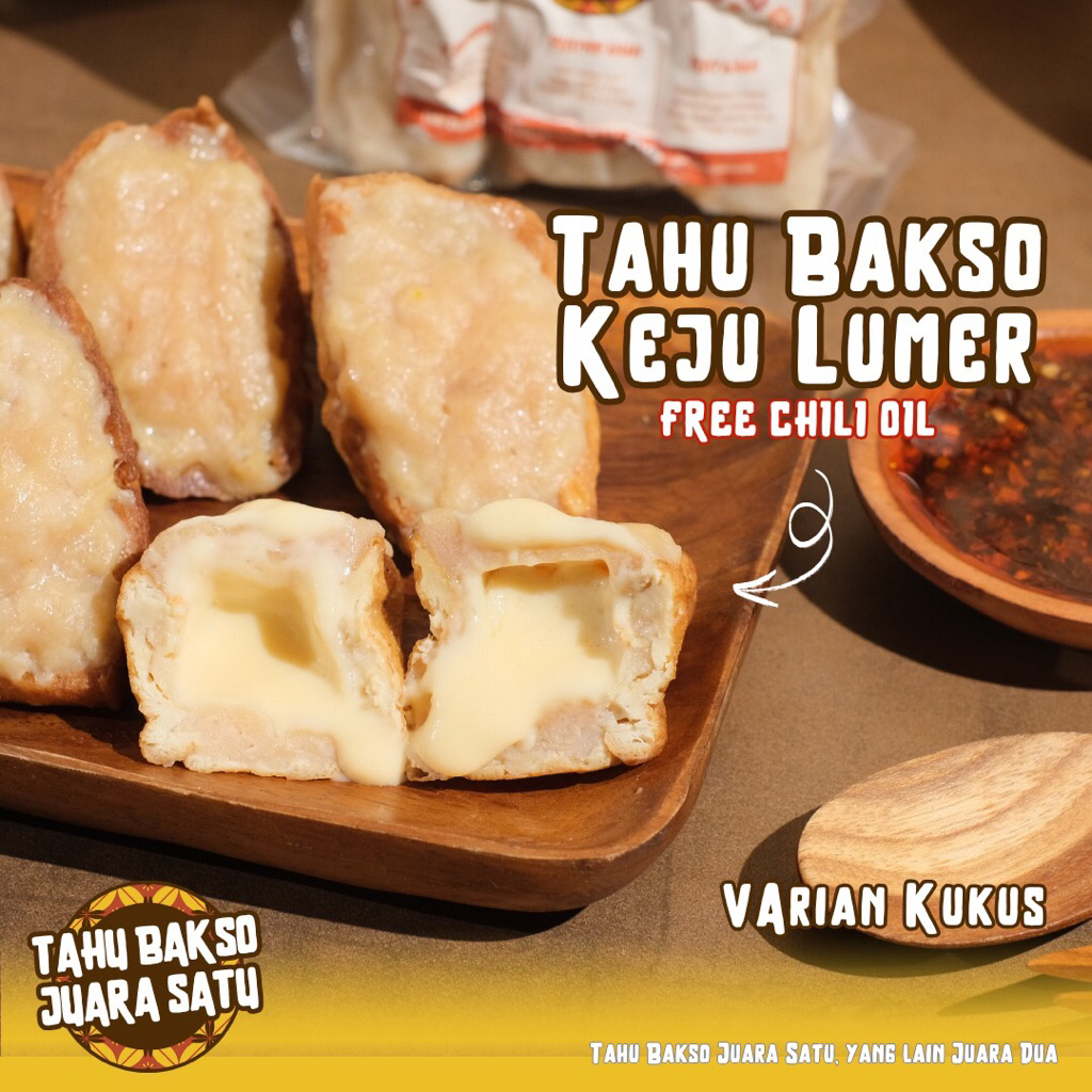 

(FREE Chili Oil) Tahu Bakso Keju Lumer Isi 6 Pcs - Tahu Bakso Juara Satu Frozen Vacuum Instan