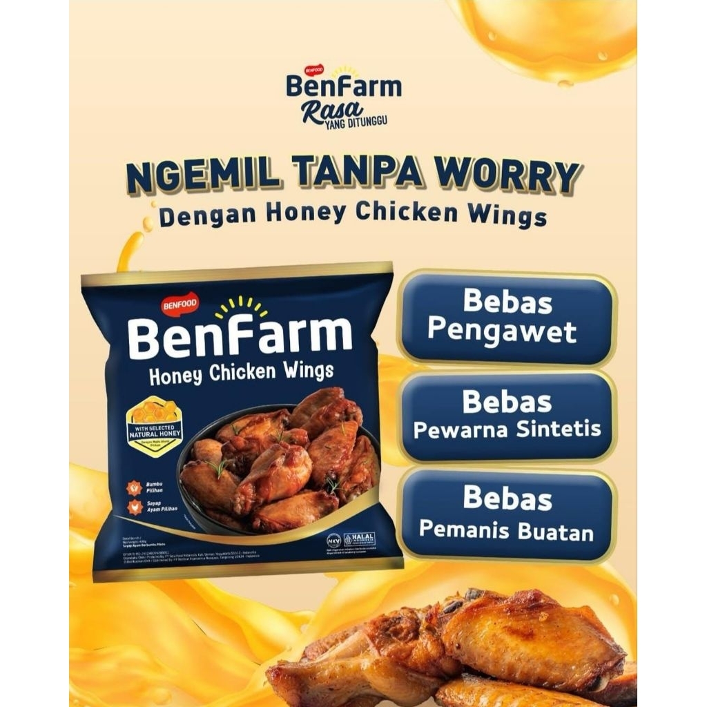 

BENFARM HONEY CHIKEN WINGS 400gr/SAYAP AYAM MADU