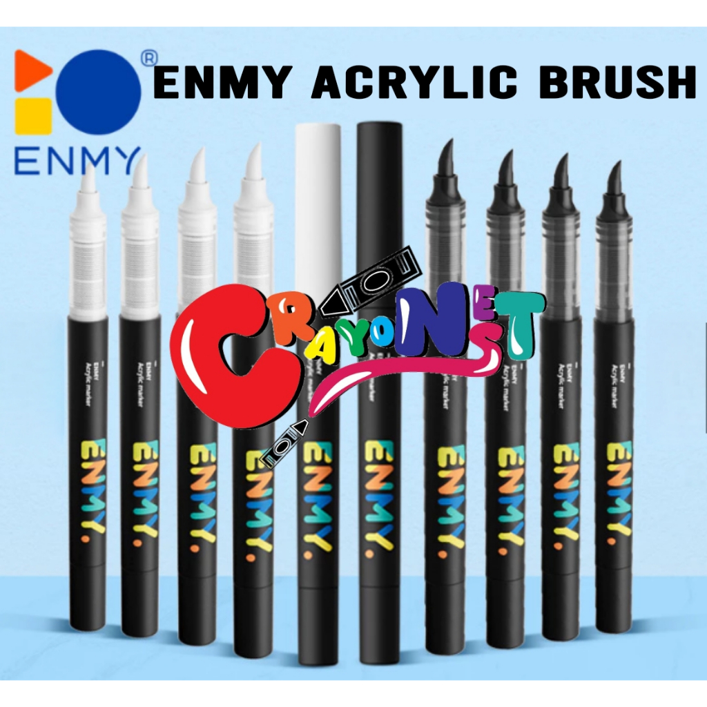 

ENMY Acrylic Marker Hitam Putih Satuan / Brush pen / Acrylic hitam / Acrylic putih / spidol