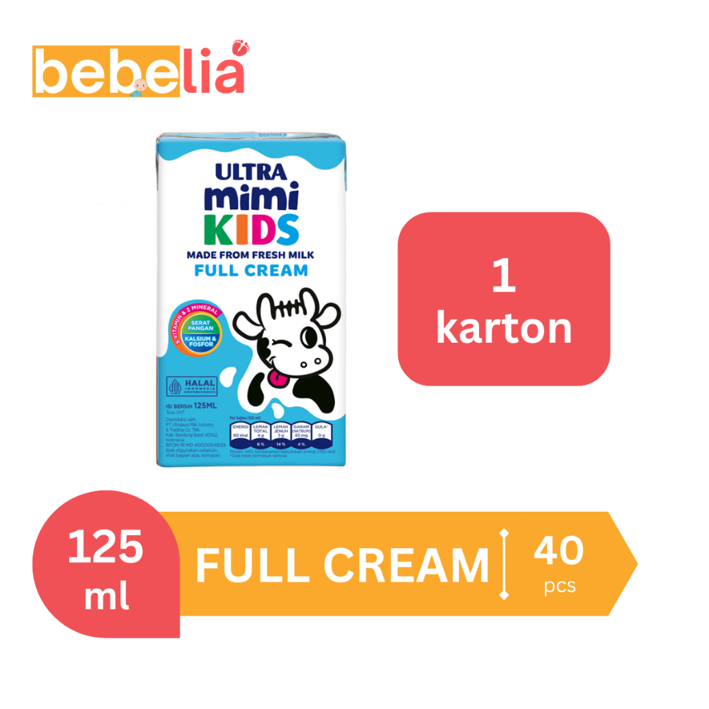 

hyk Ultra Mimi Susu UHT Full Cream 125 ml 1 dus isi 40 pcs