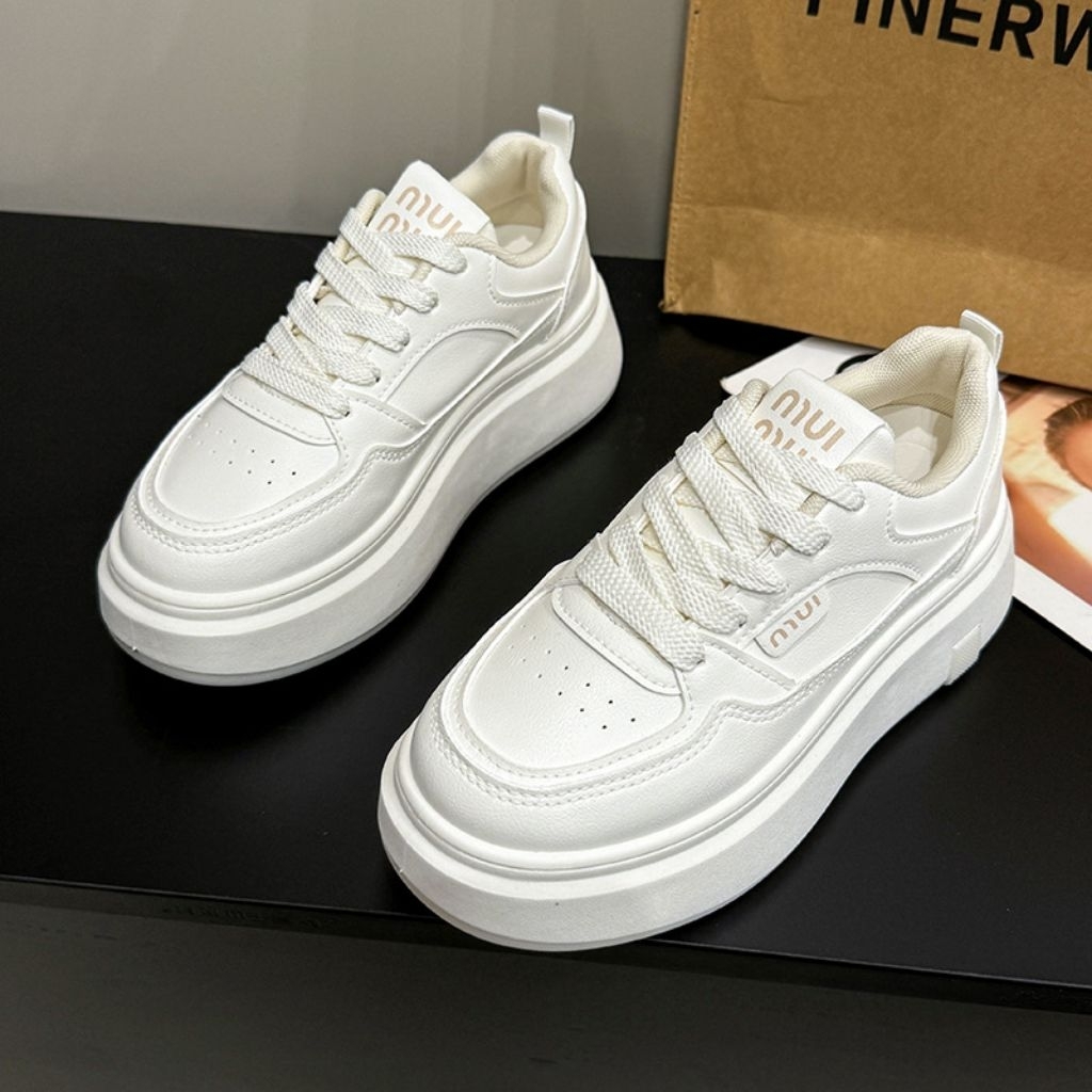 TFS Sepatu Sneakers Sepatu Wanita Putih Polos Style Korea Fashion Import