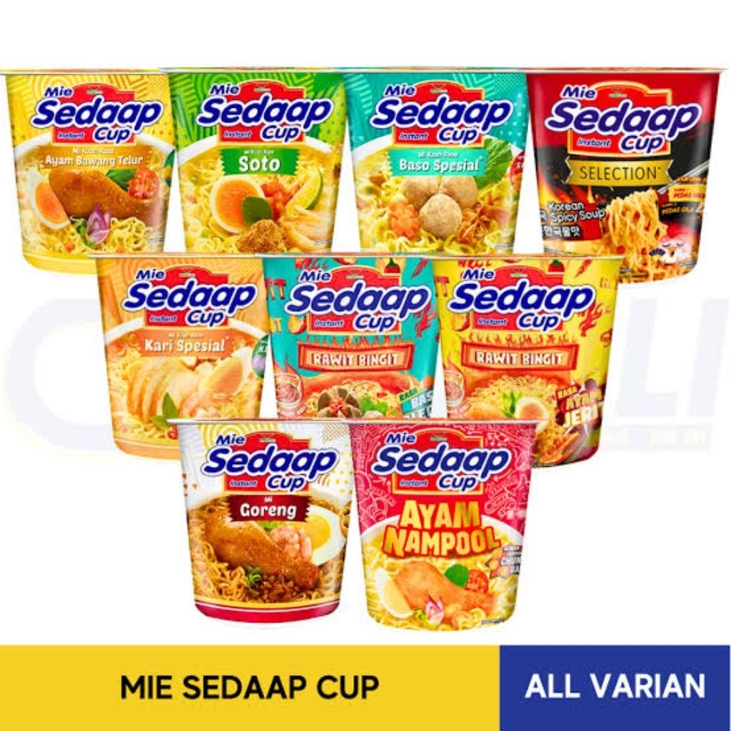 

Mie Sedap cup 1 karton 12 psc