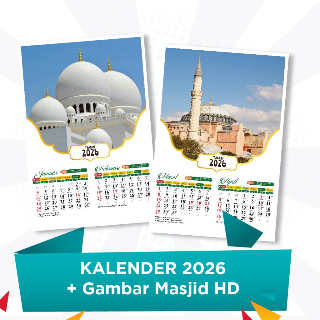 

Kalender DInding 2026 + Gambar Masjid HD