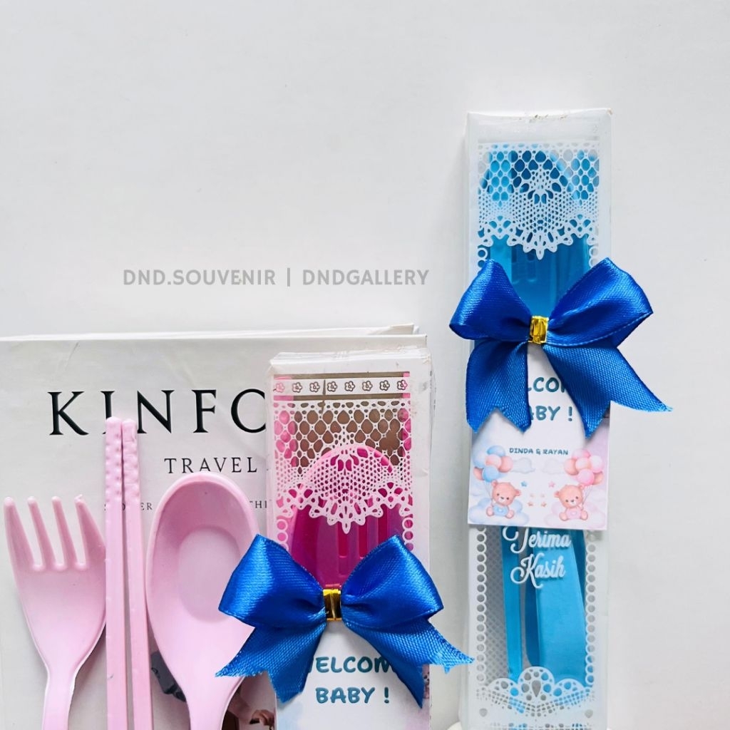 SOUVENIR SENDOK SET LOKAL GARPU SUMPIT KEMAS MIKA BOX / SOUVENIR SENDOK GARPU SUMPIT PLASTIK / SOUVE