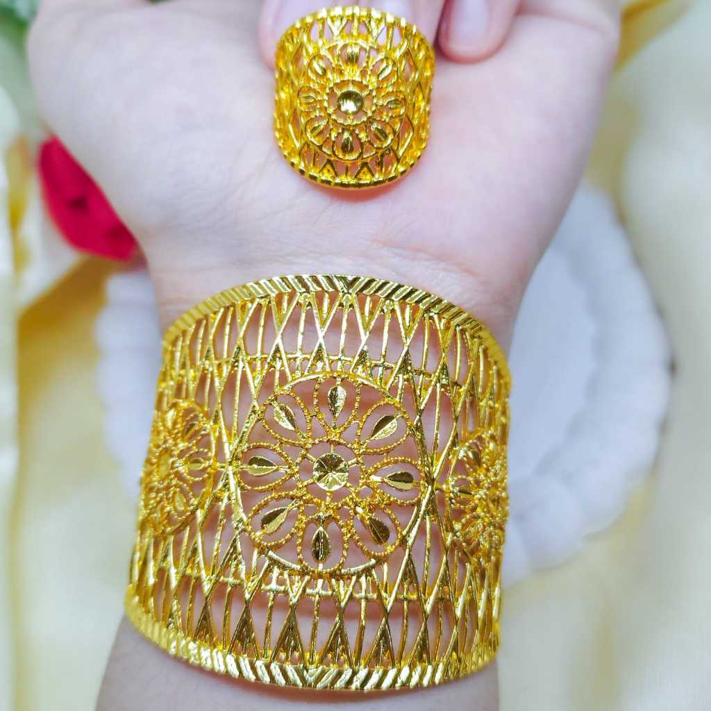 gelang kendari satu set set dubai gelang kendari terbaru 24K fashion populer xuping perhiasan lapis 