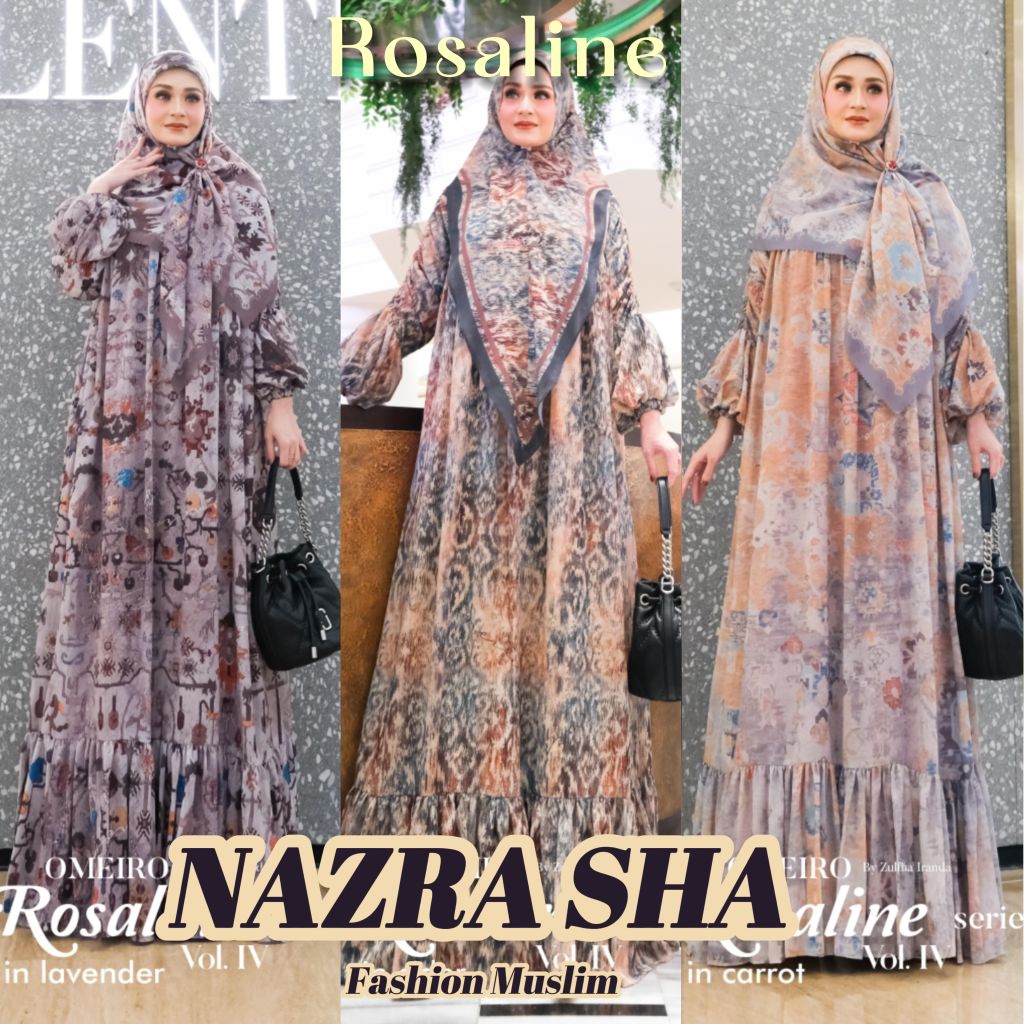 (pN) OMEIRO ROSALINE 4&5  Baju Gamis Syari Muslimah Roseline Series By Omeiro. Nazra Sha