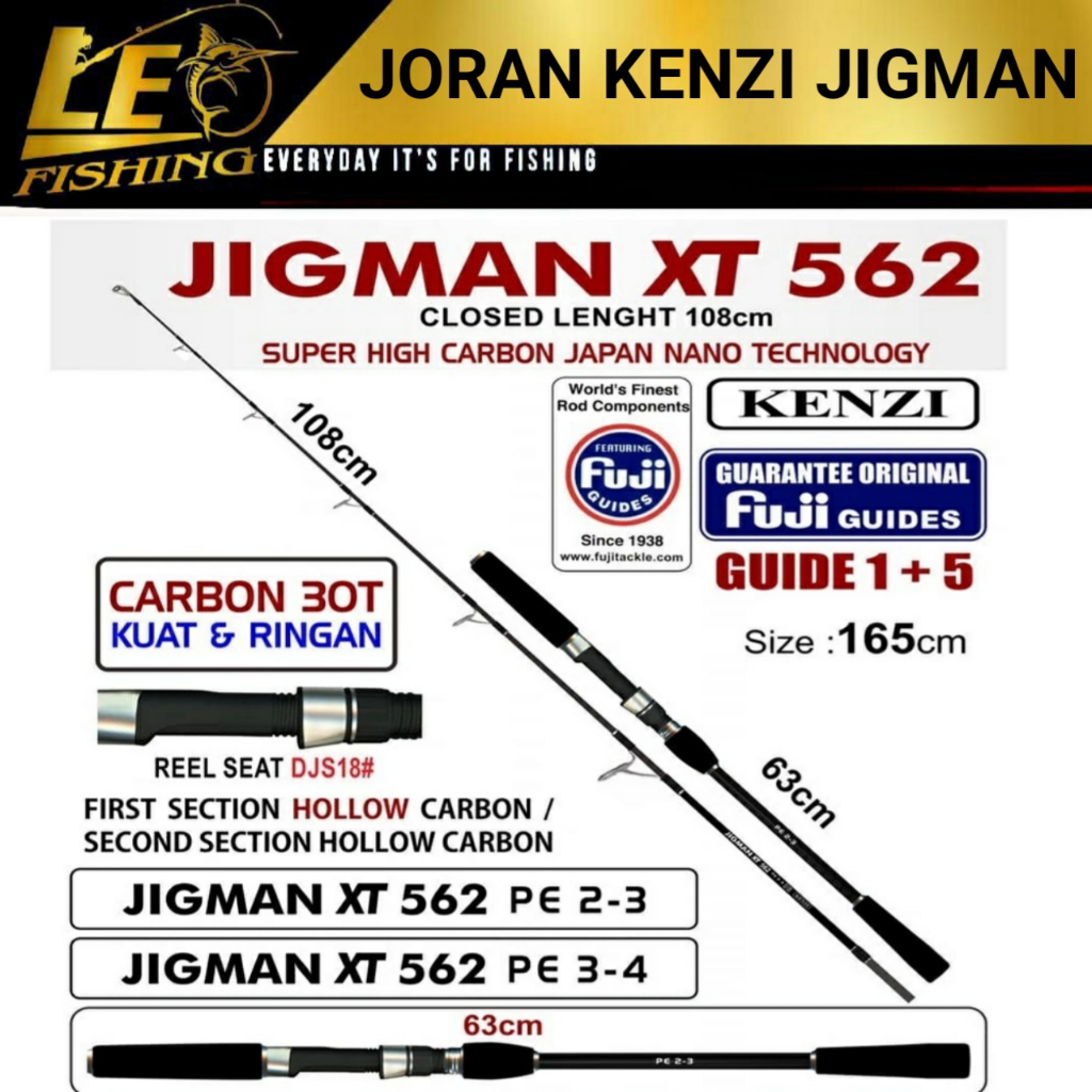 JORAN KENZI JIGMAN XT 562 165CM ROD KENZI JIGMAN JORAN JIGGING TERLARIS JORAN PANCING TERLARIS