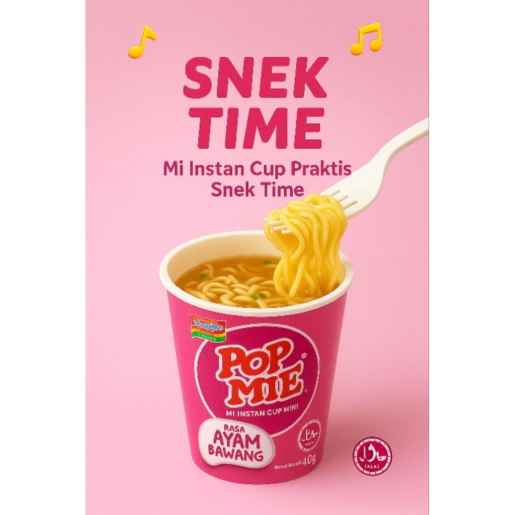 

Pop Mie Mini Rasa Ayam bawang 40g - Mi Instan Cup Praktis Snek Time