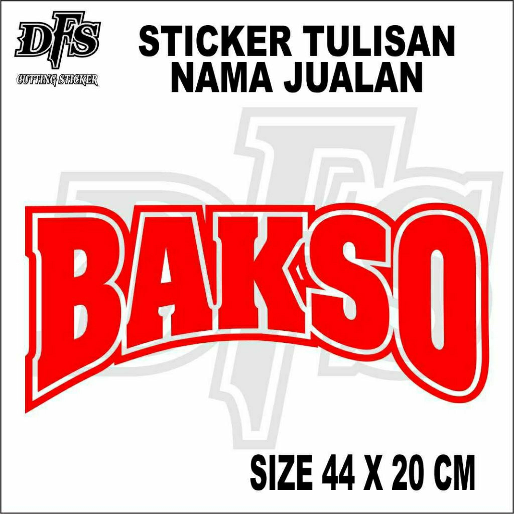 

STICKER CUTTING TULISAN BAKSO MODEL LENGKUNG UKURAN 44X20CM
