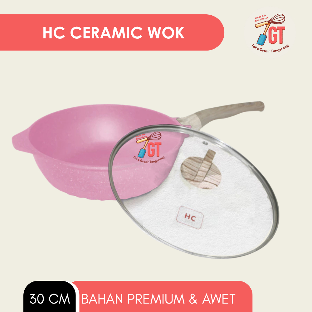 PANCI WAJAN PENGGORENGAN WOK SUPER PAN 30CM HC CERAMIC MARBLE ANTI LENGKET INDUKSI