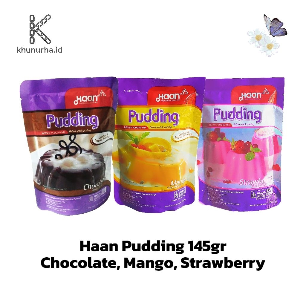 

Haan Pudding Chocolate, Mango, Strawberry Bubuk Instan 100% Original || khunurha.id