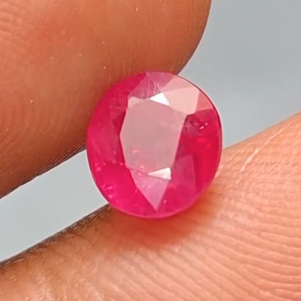Natural Pinkish Red Ruby 1.56ct H(a) Madagascar Crystal Id Card CGL Lab